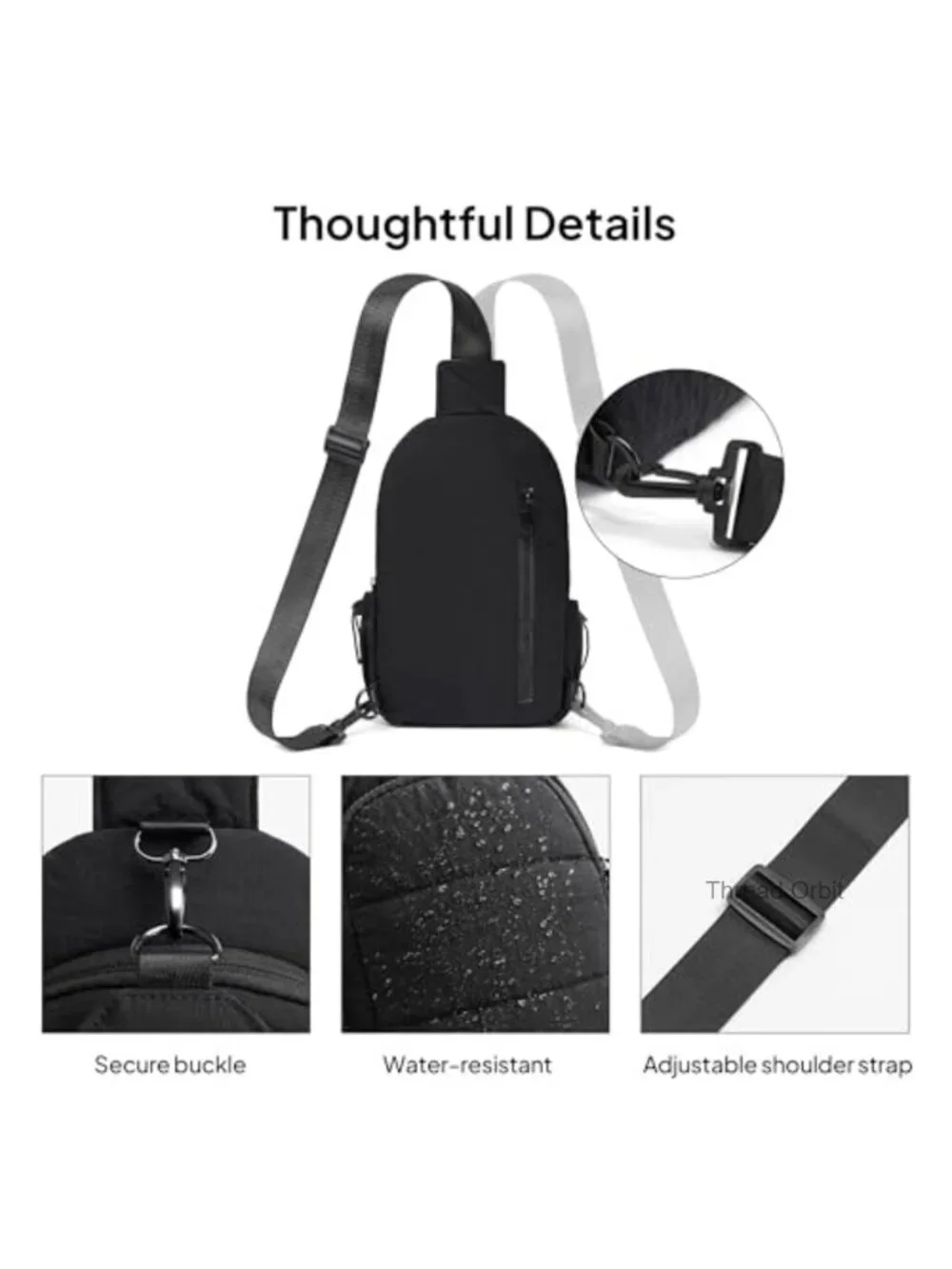 Anti-Theft Crossbody Bag with RFID Blocking & Water Bottle Holder